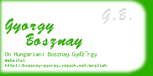 gyorgy bosznay business card